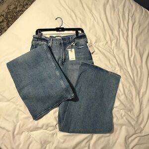 Good American Denim Blue Wide Leg Jeans